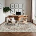 thumbnail image 5 of FairOnly Light Camel 9'x12'Vintage Distressed Floral Area Rugs Machine Washable Soft Rugs for Bedroom Oriental Non Slip Area Rugs for Bathroom Kitchen Living Room, 5 of 7