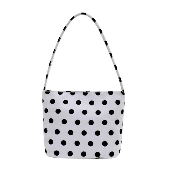 OADUKQ Polka Dot Shoulder Bag, Oxford Cloth Crossbody Bag, Daily Commute College and Casual, White, 8.27 X 3.74 X 7.09 in