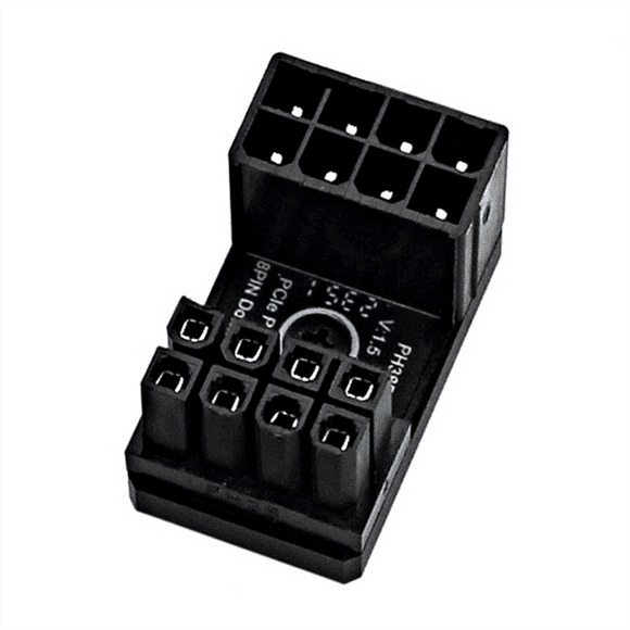 Graphics Card Power Supply Adapter Elbow 180°, GPU PSU Steering Connector PCI-E 8Pin Rotating Wiring Artifact PH38B+
