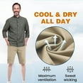 thumbnail image 3 of Men's Big & Tall Cargo Shorts Knee Length Performance Water Repellent Utility Short Pants, Summer Durable Quick Dry Shorts, Elastic Waist with Belt Loops, 3 of 8