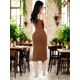 thumbnail image 3 of Vestido De Mujer Midi Casual Stretch Para Diario Y Salida, 3 of 5
