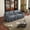 Blue Floral, variant on Alvantor 74" 3-Seater Cloud Sofa Couch Upholstered Chenille Couch with Rolled Arms & Pleated Skirt, Mid-Century Modern Sofa for Living Room Black