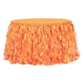 thumbnail image 1 of 1 Pc, Curly Willow 14Ft Table Skirt - Orange For Weddings, Quinceaneras, Birthday Celebrations, 1 of 1