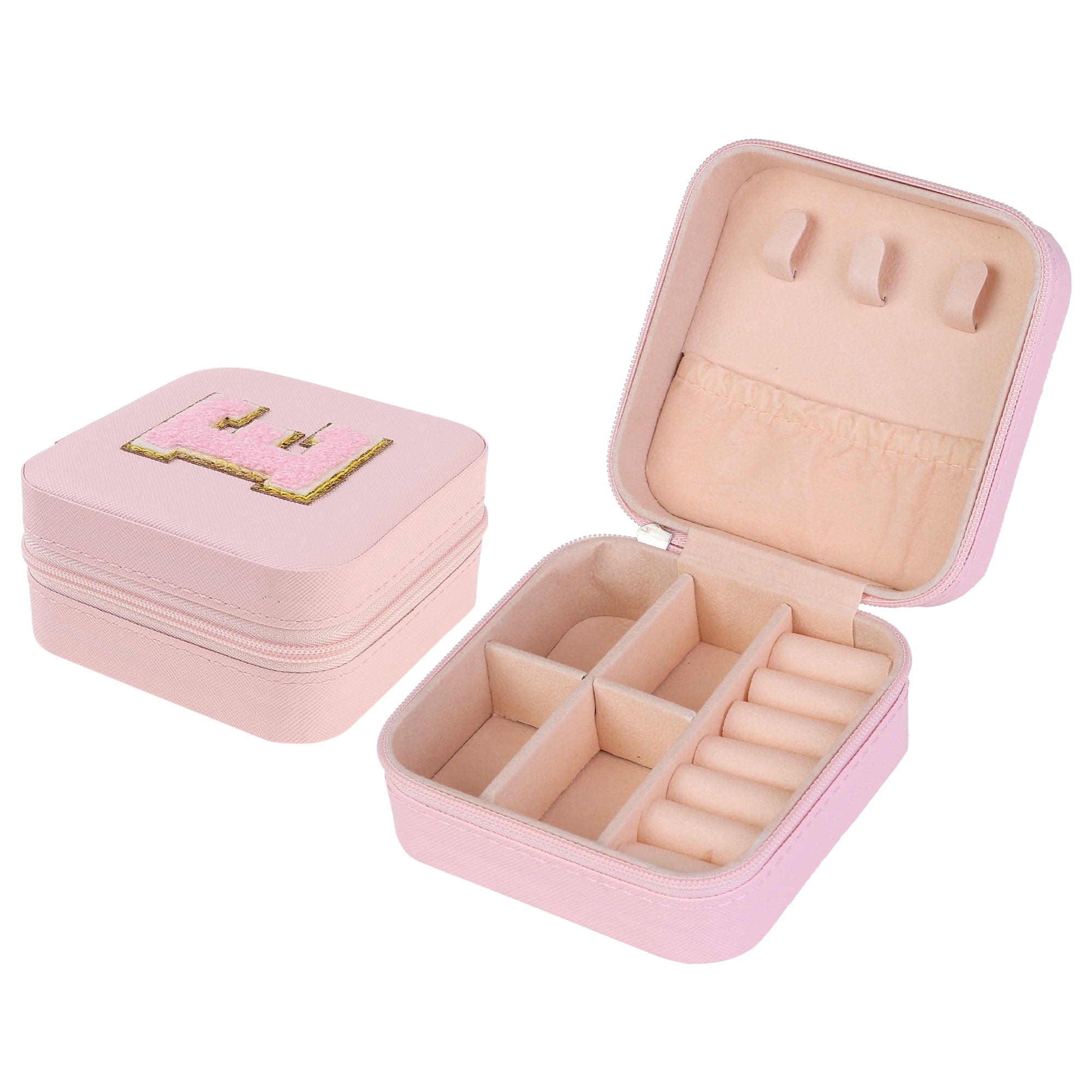 Unique Bargains Jewelry Box Small PU Leather Jewelry Organizer Case Storage Display Holder Pattern E