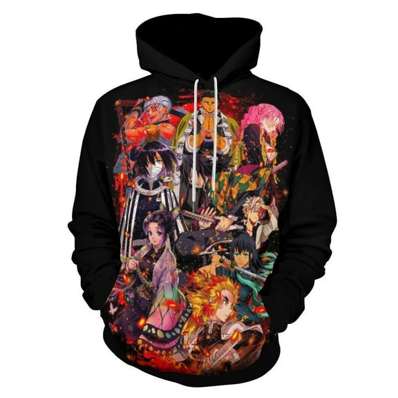 Demon Slayer Unisex Sweatshirts Loose Pullover Sweater Hooded Hoodie 3D Printing Jacket Winter Fall Clothes S