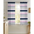 thumbnail image 4 of Pink Grey Striped Sheer Curtains 54 Inch Length 2 Panels Set for Living Room/Bedroom, Farmhouse Stripes Modern Abstract Art Kitchen Curtains Grommet Semi-Sheer Curtains Window Treatments 42"x54"x2, 4 of 7