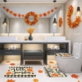 thumbnail image 5 of Autumn Hello Pumpkin Thanksgiving Bathroom Rug Set of 3, Fall Plaid Leaf 3 Pieces Bath Mats Set, No Silp Washable Cover Floor Rug Decorations for Kitchen Bathroom, 5 of 6