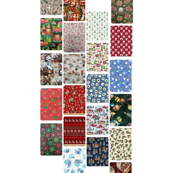 Assorted Christmas Themed Fold Assortment 10 Yard Bundle Cotton Fabric