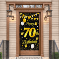 thumbnail image 6 of Black and Gold Themed 70th Birthday Banner Backdrop with Balloons Gifts Stars Party Supplies Photography Props Happy Birthday Decoration for Birthday Party Celebrations Photo Booth Decor Backgrounds, 6 of 6