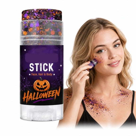 Halloween Glitter Stick with Purple and Orange Sparkles, 0.53 Oz, Party Accessories