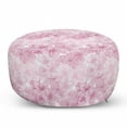 thumbnail image 1 of Cherry Blossom Pouf Cover with Zipper, Overlapping Style Hand Drawn Blossom Flowers Spring Fantasy, Soft Decorative Fabric Unstuffed Case, 30" W X 17.3" L, Dried Rose and Pale Pink, by Ambesonne, 1 of 5