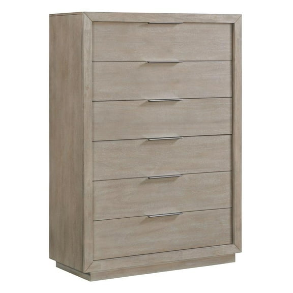 Picket House Furnishings Cadia Wood 6-Drawers Bedroom Chest in Gray