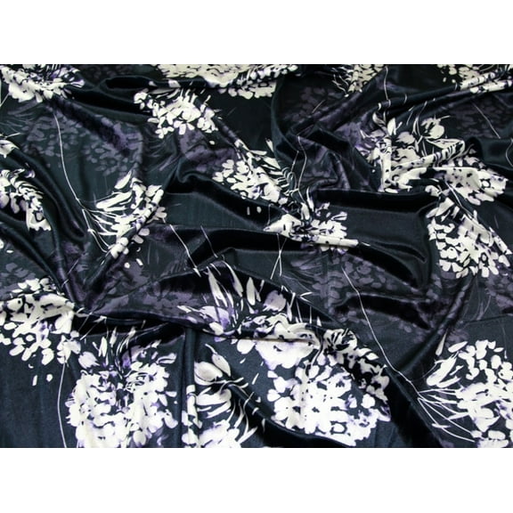 John Kaldor Velvet Velour Knit Dress Fabric Purple - per yard