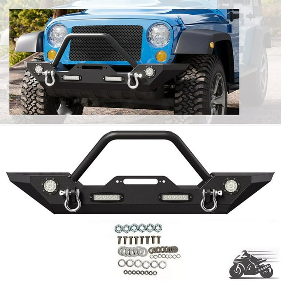 Front Bumper W/LED Lights For Jeep Wrangler JL 07-25/ Gladiator JT 20-25