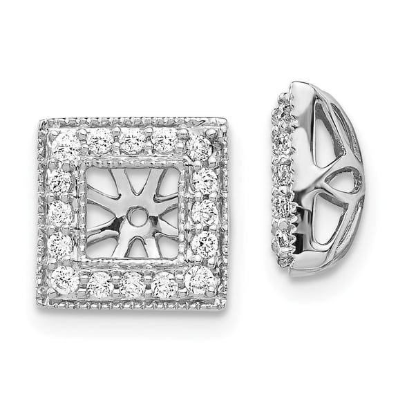 Auriga Fine Jewelry 14K White Gold Lab Grown Diamond Earring Jacket for Women (L- 0.26inch, W- 0.26inch)