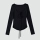 thumbnail image 1 of Ailaofu Women's Long Sleeve Cardigan Sweater V Neck Bow Tie Front Lightweight Shrug Sweater, 1 of 5