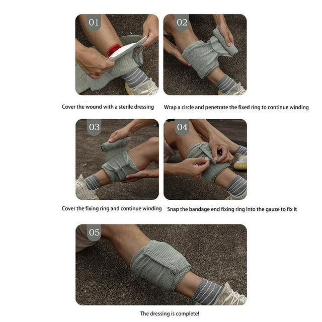Pansement Hémostatique Compression d'Urgence Pansement Bandage Hémostatique Compression d'Urgence Bandage de Traumatisme sous Vide Fournitures de Camping