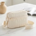 thumbnail image 3 of INSPIRE CHIC Travel Crossbody Bags Puffy Shoulder Handbag with Adjustable Strap for Women Beige, 3 of 5