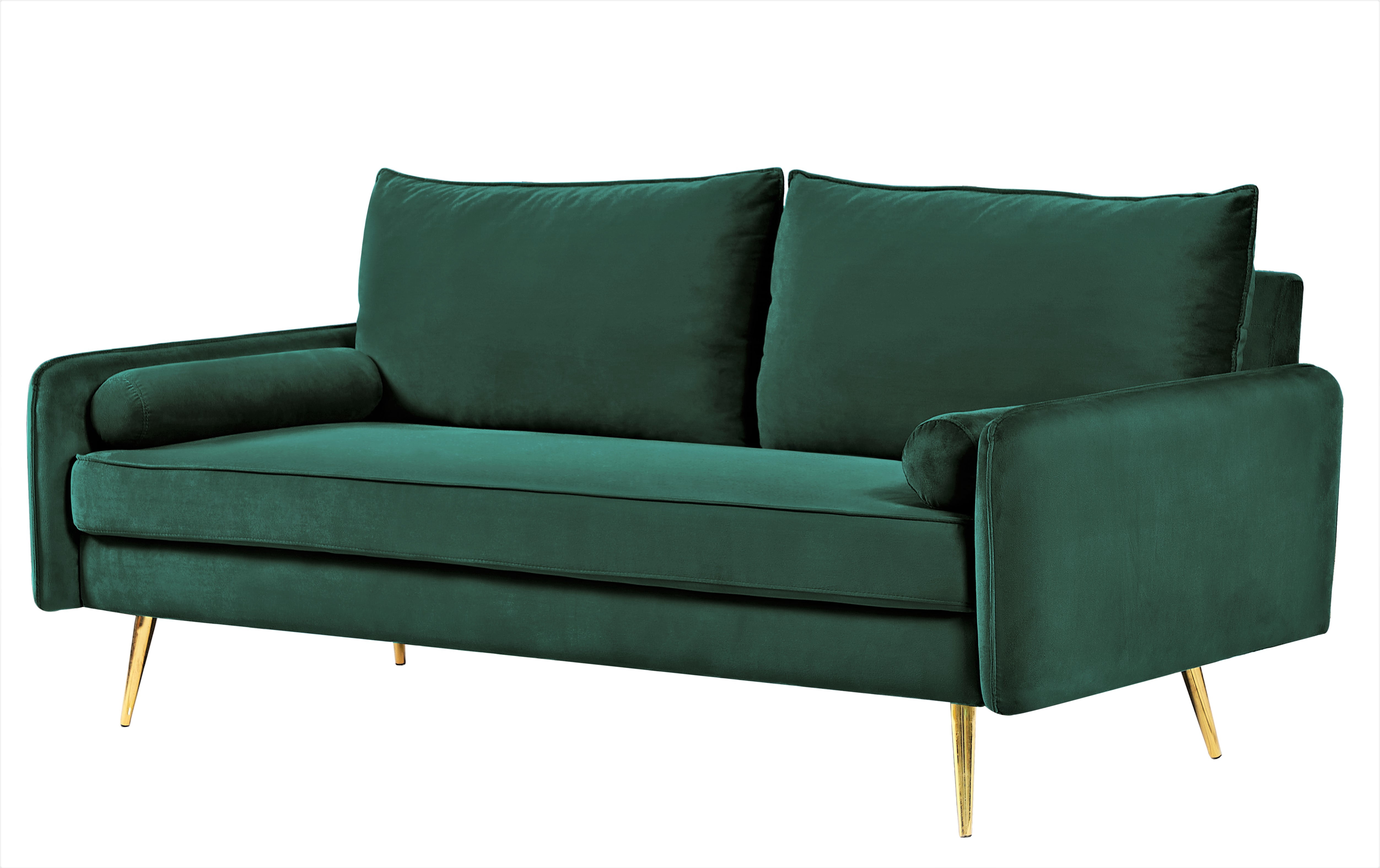 US Pride Furniture Villeda 70''W Polyester Square Arms Sofa Green