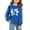 Blue, variant on SonxaHe Toddler Girl's Sweatshirt Glitter Rugby Print Long Sleeve Fashion Soft Breathable Sports Tops Blue,Sized 3-4