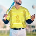 thumbnail image 6 of Balery Gold Pineapple Baseball Jersey for Men Casual Button Down Shirts Short Sleeve Active Team Sports Uniform-3X-Large, 6 of 9