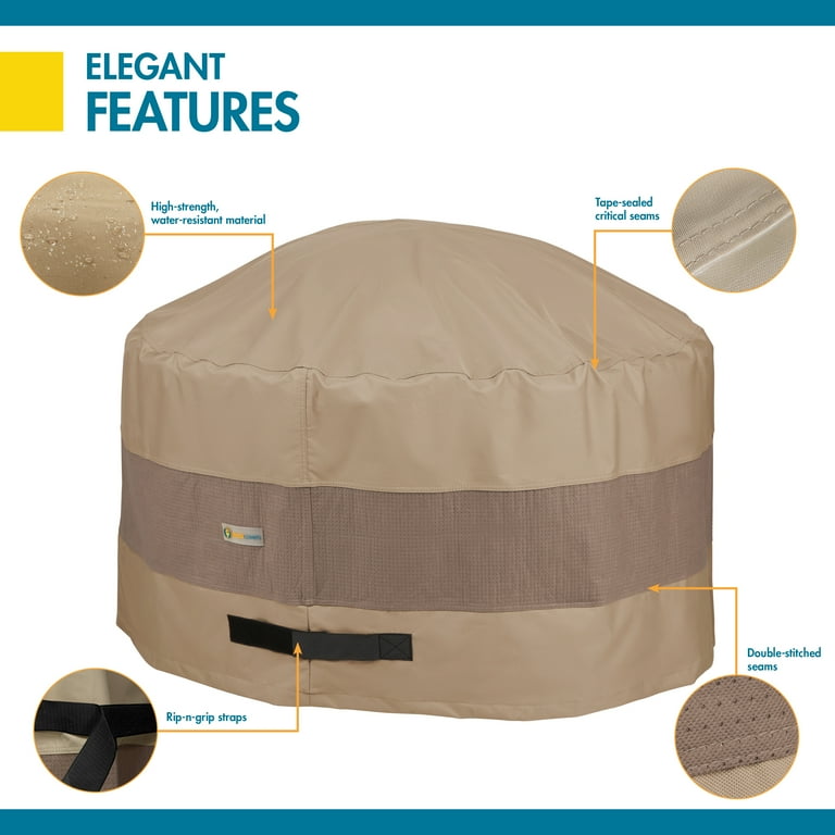 Duck Covers Elegant Waterproof 34 Inch Round Fire Pit Cover Duck Covers Elegant Waterproof 34 Inch Round Fire Pit Cover
