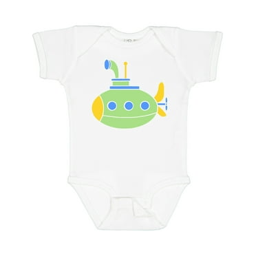 Inktastic Cute Green Submarine Boys or Girls Baby Bodysuit