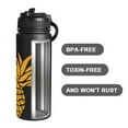 thumbnail image 3 of Life’s Easy - Insulated Water Bottle with Straw Lid and Loop Handle, Vacuum Insulated Bottles for Hot and Cold Drink, Pineapple Black, 18oz, 3 of 11