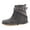 Grey, variant on Women'S Suede Tassel Booties Flat Boots Winter Warm Hidden Inner Fashion Western Outdoor Short Boots With Side Zipper