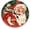 Vintage Santa Claus-christmas Green 1, variant on Vintage Santa Claus Silent Non Ticking Wall Clock 12 Inch, Battery Operated, Christmas Star Round Wood Wall Clocks, Decorative for Living Room, Kitchen, Bedroom, Bathroom, Dining Room, Gifts