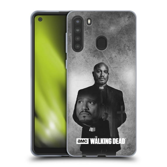 Head Case Designs Officially Licensed AMC The Walking Dead Double Exposure Gabriel Soft Gel Case Compatible with Samsung Galaxy A21 (2020)