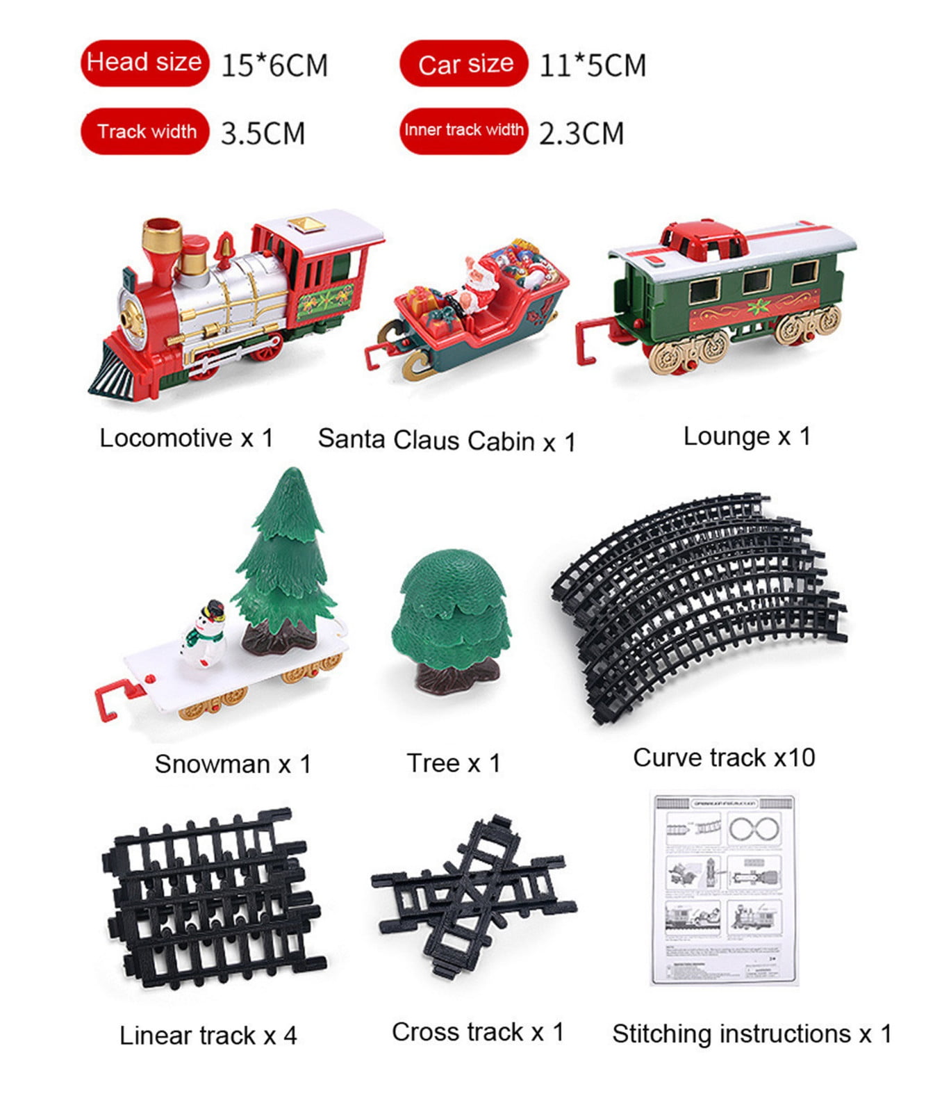 Lights And Sounds Christmas Train Set Railway Tracks Toys Xmas Train Gift 