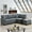 L shape combination 5 seater dark gray living sofa, variant on Modular Sectional Sofa Couch, Living Room Sofa Couch for Department, Black