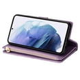 thumbnail image 5 of SaniMore for Samsung Galaxy S22 Star Laser Engraving Case, Magnetic Flip Zipper Wallet Cover Support Wrist Strap Card Slot & Kickstand Shockproof Protective Shell for Girls Ladies, Purple, 5 of 7