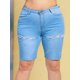 thumbnail image 2 of Cordones arriba dobladillo crudo más tamaño biker denim shorts Rosegal Pantalones cortos de talla grande, 2 of 5