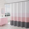 thumbnail image 1 of Cortina de ducha de 180 x 200 cm con 12 ganchos de secado rápido (The Waves), tela de poliéster impermeable y lavable a máquina, cortinas de baño, 1 of 5