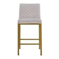 thumbnail image 2 of Bar Stools Set of 2, Velvet Tufted Upholstered Dining Chairs with Metal Legs and Curved Back Modern Design High Counter Stool Leisure Bar Chairs Accent Chairs for Living Room Kitchen, Silver, 2 of 7