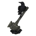 thumbnail image 2 of Odin Raven Perching On Thor Hammer Mjolnir With Viking Runes Skaldenmet Figurine, 2 of 8