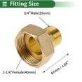 thumbnail image 2 of Accesorios de tubería de cobre Unique Bargains 3/4" macho x 1-1/4" hembra unión flexible de rosca interna y externa 1.85" 1 Pc, 2 of 7