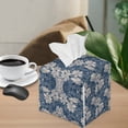 thumbnail image 4 of Renewold Leather Tissue Box Cover for Car Lotus PU Cube Box Organizer Decorative Sturdy and Stylish Living Room Tabletop Decorative Tissue Box Holder, 4 of 5