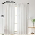 thumbnail image 2 of Natural Curtains 90 Inches Long 2 Panels Set for Living Room Bedroom, Light Filtering Faux Linen Textured Bedroom Curtains Drapes, Farmhouse Dual Rod Pocket, 40Wx90L Inch, Natural, 2 of 9