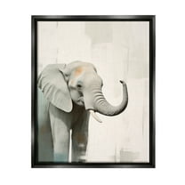 Stupell Industries Grey Modern Elephant Animals & Insects Painting Black Floater Framed Canvas Art Print Wall Art, 25 x 31