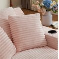 thumbnail image 4 of VEPXXP 66" Oversized Chaise Lounge Chair, Boneless Corduroy Lounge Chair with Cup Holders Side Pockets Pillows, Cozy Reading Sofa Bed Sleeper Couch for Living Room, No Assembly, Pink, 4 of 9