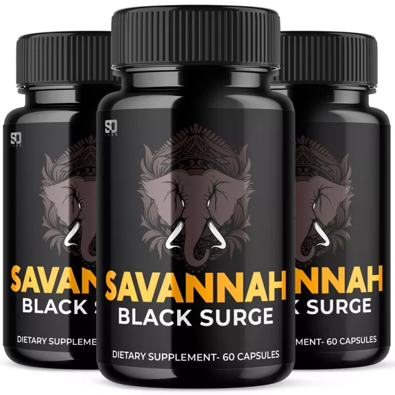 Savannah Black Surge - Support Performance and Vitality for Men (3 Pack)