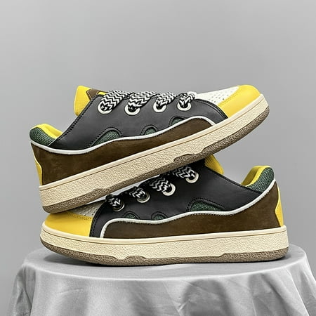 

Men‘s Trendy Color Block Mesh Breathable Lightweight Lace Up Casual Shoes Elevator Shoes