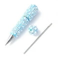 thumbnail image 2 of Alloy Beadable Pen Ball-Point Pen with Polymer Clay Rhinestone & ABS Imitation Pearl for DIY Personalized Pen with Jewelry Beads Platinum Light Sky Blue 153x16.5mm Alloy, 2 of 2