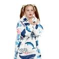 thumbnail image 2 of Solaris Kid's Oversized Wearable Blanket Hoodie Sweatshirt, Warm Comfortable Sherpa Fleece Pullover with Large Front Pocket for Teens (7-16 yr) Youth Boys, Girls, White Ocean, 2 of 7