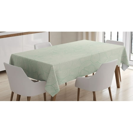 

Abstract Tablecloth Jumbled Composition of Moire Uneven Drop Shapes Abstract Complex Design Rectangular Table Cover for Dining Room Kitchen 60 X 90 Inches Sea Green Eggshell by Ambesonne