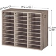 thumbnail image 3 of Literature Organizer, 27 Compartments Wooden Mail Organizer, Countertop Literature Sorter with Adjustable Shelves for Home, Office, School, Student Mailbox for Classroom, Rustic Brown FG27WF01, 3 of 18