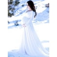 thumbnail image 4 of Vedolay Women's Pregnants V-Neck Long Sleeve Solid Color Maternity Dress,White XL, 4 of 5